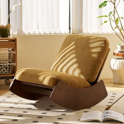 ACKERMAN Comfortable Glider Rocking Chair, High-quality Upholstery Glider Chair, Solid Wood Frame, Perfect For Multiple Settings Accent Reading Chair For Bedroom, Living Room, Nursery - Publicité ACKERMAN Comfortable Glider Rocking Chair, High-quality Upholstery Glider Chair, Solid Wood Frame, Perfect For Multiple Settings Accent Reading Chair For Bedroom, Living Room, Nursery - Publicité