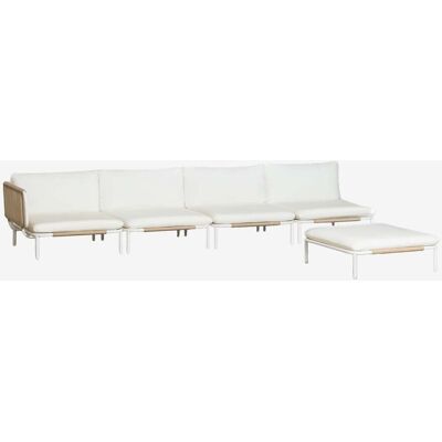 Ensemble De Jardin Avec Canapé D'Angle Modulaire 4 Pièces Et Pouf En Acier Roubly Sklum Beige Amande - Publicité Ensemble De Jardin Avec Canapé D'Angle Modulaire 4 Pièces Et Pouf En Acier Roubly Sklum Beige Amande - Publicité