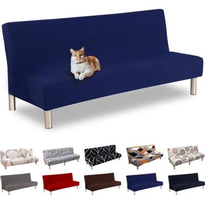 OEM Housse De Canapé Sans Accoudoir 3 Places Clic Clac Extensible Universel Lavable Couverture Pour Canapé-lit Ajustable Housse Protection, Bleu Marine - Publicité OEM Housse De Canapé Sans Accoudoir 3 Places Clic Clac Extensible Universel Lavable Couverture Pour Canapé-lit Ajustable Housse Protection, Bleu Marine - Publicité