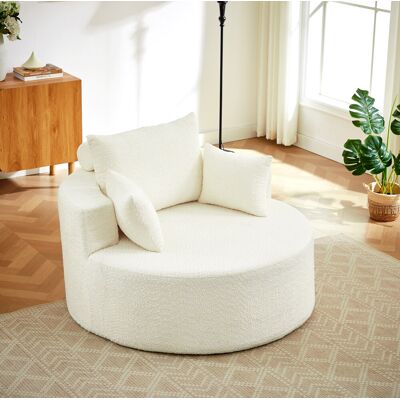 BEAOK Canapé 1 Place En Chenille Beige, Sans Montage, Module Individuel Avec Coussin Dossier - Publicité BEAOK Canapé 1 Place En Chenille Beige, Sans Montage, Module Individuel Avec Coussin Dossier - Publicité