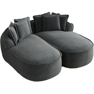 CAPSKA Caizicanapé Double Confortable En Chenille, Design Sans Armature, Très Grande Double Méridienne, Avec Coussins, Sans Montage, Pour Salon, Gris - Publicité CAPSKA Caizicanapé Double Confortable En Chenille, Design Sans Armature, Très Grande Double Méridienne, Avec Coussins, Sans Montage, Pour Salon, Gris - Publicité