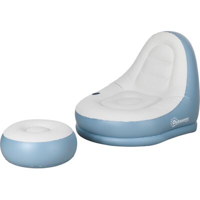ACKERMAN Canapé Gonflable Avec Repose-pieds Et Porte-gobelet, Canapé Pneumatique Pour Camping Et Maison, Blanc, 125x100x87cm - Publicité ACKERMAN Canapé Gonflable Avec Repose-pieds Et Porte-gobelet, Canapé Pneumatique Pour Camping Et Maison, Blanc, 125x100x87cm - Publicité