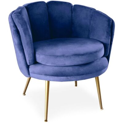 MENZZO Fauteuil Arrondi Brenda Velours Bleu - Publicité MENZZO Fauteuil Arrondi Brenda Velours Bleu - Publicité