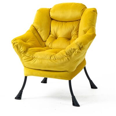 ARRIGONI Fauteuil Relax, Fauteuil Confortable Avec Cadre En Métal Et Poche Latérale, Style Simple Pour Chambre, Salon, Balcon - Publicité ARRIGONI Fauteuil Relax, Fauteuil Confortable Avec Cadre En Métal Et Poche Latérale, Style Simple Pour Chambre, Salon, Balcon - Publicité