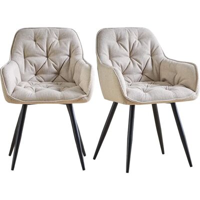 EXIT TOYS Jymtom Lot De 2 Fauteuils En Azabu De Salle À Manger Avec Accoudoirs Et Dossier Et Les Pieds En Métal Au Style Moderne Beige - Publicité EXIT TOYS Jymtom Lot De 2 Fauteuils En Azabu De Salle À Manger Avec Accoudoirs Et Dossier Et Les Pieds En Métal Au Style Moderne Beige - Publicité