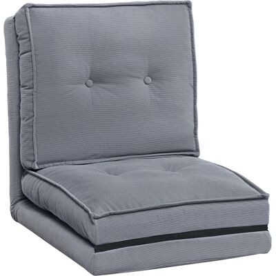 OEM Fauteuil Pliable En Velours Côtelé Avec Dossier Ajustable En 5 Positions, 59 X 230 X 15 Cm, Coloris Gris, Confort Optimal - Publicité OEM Fauteuil Pliable En Velours Côtelé Avec Dossier Ajustable En 5 Positions, 59 X 230 X 15 Cm, Coloris Gris, Confort Optimal - Publicité
