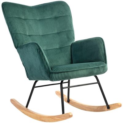 OEM Fauteuil À Bascule, Fauteuil Inclinable En Velours Côtelé Avec Accoudoirs Et Patins En Bois, Vert Foncé, Idéal Pour Le Salon Ou La Chambre. Publicité OEM Fauteuil À Bascule, Fauteuil Inclinable En Velours Côtelé Avec Accoudoirs Et Patins En Bois, Vert Foncé, Idéal Pour Le Salon Ou La Chambre. Publicité