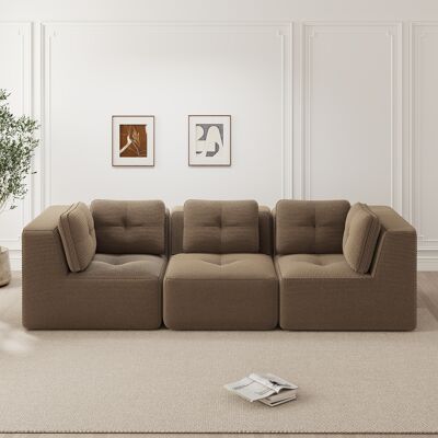 MIDUODUO Canapé Sectionnel Trois Places Sans Monture Velours Côtelé. Siège Profond Sans Installation Pour Aménagement Salon,marron. Publicité MIDUODUO Canapé Sectionnel Trois Places Sans Monture Velours Côtelé. Siège Profond Sans Installation Pour Aménagement Salon,marron. Publicité