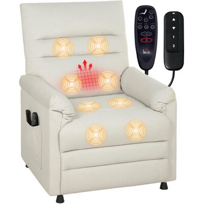 OEM Fauteuil Relax Électrique Massant Et Chauffant, Fauteuil Inclinable, Repose-pieds, Moteur Silencieux, 82x99x106cm, Crème - Publicité OEM Fauteuil Relax Électrique Massant Et Chauffant, Fauteuil Inclinable, Repose-pieds, Moteur Silencieux, 82x99x106cm, Crème - Publicité