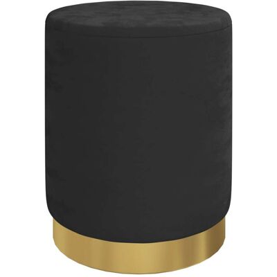DESIGN IN Tabouret De Rangement Rond Noir Velours 31 X 37 Cm - Publicité DESIGN IN Tabouret De Rangement Rond Noir Velours 31 X 37 Cm - Publicité