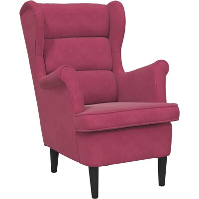 Maison Exclusive - Fauteuil Rouge Bordeaux Velours - Publicité Maison Exclusive - Fauteuil Rouge Bordeaux Velours - Publicité