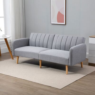 OEM Canapé-lit 2 Places Homcom Moderne, 173 X 75 X 73 Cm, Pliable, Revêtu De Lin Synthétique, Avec Dossier Réglable Sur 3 Positions Et Accoudoirs Amovibles, Idéal Pour Le Salon Ou Le Bureau, Gris. Publicité OEM Canapé-lit 2 Places Homcom Moderne, 173 X 75 X 73 Cm, Pliable, Revêtu De Lin Synthétique, Avec Dossier Réglable Sur 3 Positions Et Accoudoirs Amovibles, Idéal Pour Le Salon Ou Le Bureau, Gris. Publicité