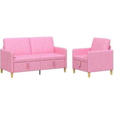 Canapé Avec Rangement 2 Pcs Rose Polyester Vidaxl - Publicité Canapé Avec Rangement 2 Pcs Rose Polyester Vidaxl - Publicité