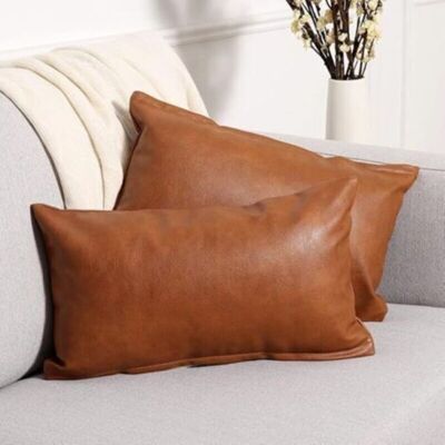 SANS MARQUE Lot De 2 Housse De Coussin Couleur Pure En Similicuir Taie D'Oreiller Moderne Luxe Style Decoration Maison Salon Chambre Pour Canapé 30x50 Cm Marron - Publicité SANS MARQUE Lot De 2 Housse De Coussin Couleur Pure En Similicuir Taie D'Oreiller Moderne Luxe Style Decoration Maison Salon Chambre Pour Canapé 30x50 Cm Marron - Publicité