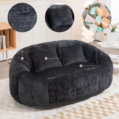 OEM Pouf Poire, Canapé Relax, Fauteuil Poire Confortable Et Durable À Dossier Haut, Canapé Pour Adultes Et Enfants, Intérieur Et Extérieur, Fauteuil Lounge Moelleux (chenille Noire) - Publicité OEM Pouf Poire, Canapé Relax, Fauteuil Poire Confortable Et Durable À Dossier Haut, Canapé Pour Adultes Et Enfants, Intérieur Et Extérieur, Fauteuil Lounge Moelleux (chenille Noire) - Publicité