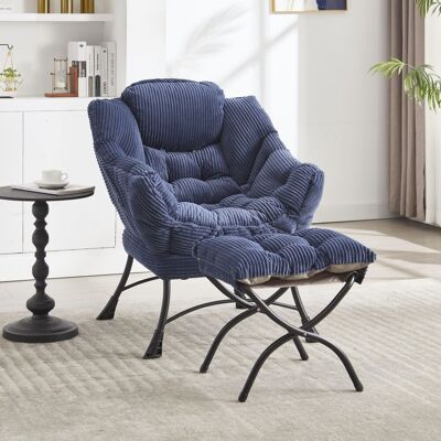 OEM Fauteuil Relax Style Ottoman, Fauteuil Lounge Moderne Avec Accoudoirs Et Poche Latérale, Fauteuil De Lecture Rembourré Avec Repose-pieds Pour Petits Espaces, Fauteuil D'Angle - Bleu Marine - Publicité OEM Fauteuil Relax Style Ottoman, Fauteuil Lounge Moderne Avec Accoudoirs Et Poche Latérale, Fauteuil De Lecture Rembourré Avec Repose-pieds Pour Petits Espaces, Fauteuil D'Angle - Bleu Marine - Publicité