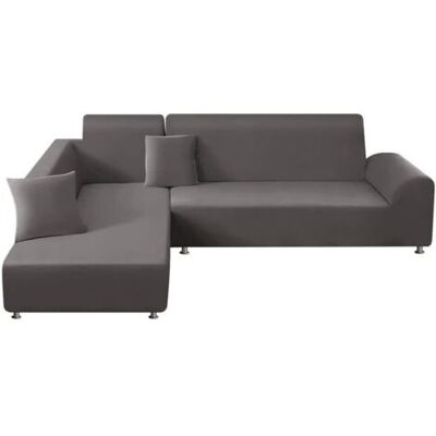 ABYSSE Housse De Canapé D'Angle Extensible Avec Accoudoirs En L, Housse De Canapé D'Angle En L Avec 1 Taie D'Oreiller, Taille Unique : 90-140 Cm - Publicité ABYSSE Housse De Canapé D'Angle Extensible Avec Accoudoirs En L, Housse De Canapé D'Angle En L Avec 1 Taie D'Oreiller, Taille Unique : 90-140 Cm - Publicité