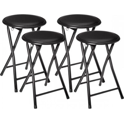 Tabouret Pliant En Pvc "elisa" Atmosphera - Noir - Par 4 - Noir - - Publicité Tabouret Pliant En Pvc "elisa" Atmosphera - Noir - Par 4 - Noir - - Publicité