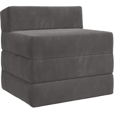 Canapé-lit Pliable Gris Foncé 200 X 70 X 15 Cm Velours Vidaxl - Publicité Canapé-lit Pliable Gris Foncé 200 X 70 X 15 Cm Velours Vidaxl - Publicité