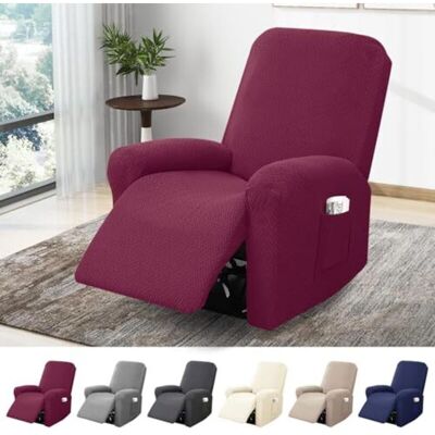 Scotch Housse De Fauteuil 1 Place, Housse Extensible Avec Poches, Protection Intégrale En Jacquard Rayé Pour Fauteuils Tv Et Relax (bordeaux, Ensemble De 4 Pièces) - Publicité Scotch Housse De Fauteuil 1 Place, Housse Extensible Avec Poches, Protection Intégrale En Jacquard Rayé Pour Fauteuils Tv Et Relax (bordeaux, Ensemble De 4 Pièces) - Publicité