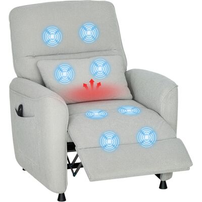 ARRIGONI Fauteuil Inclinable Avec Chauffage 8 Points De Massage Et 5 Modes Tissu Chenille Gris Clair - Publicité ARRIGONI Fauteuil Inclinable Avec Chauffage 8 Points De Massage Et 5 Modes Tissu Chenille Gris Clair - Publicité