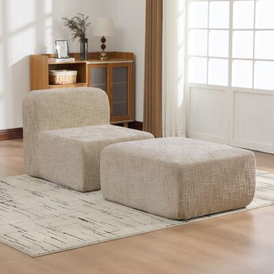 XISRENS Canapé Modulable À Compression En Tissu Chenille, Garni De Mousse Haute Résilience 30d. Facile À Déplacer Et Doté D'Une Base Antidérapante, Il Est Idéal Pour Les Salons Et Autres Espaces. – Kaki Clair - Publicité XISRENS Canapé Modulable À Compression En Tissu Chenille, Garni De Mousse Haute Résilience 30d. Facile À Déplacer Et Doté D'Une Base Antidérapante, Il Est Idéal Pour Les Salons Et Autres Espaces. – Kaki Clair - Publicité