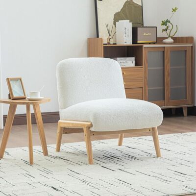 OEM Fauteuil Lounge Scandinave En Tissu Chenille Doux Et Structure En Bois Robuste, Idéal Pour Le Salon Et La Chambre, Couleur Ivoire. Publicité OEM Fauteuil Lounge Scandinave En Tissu Chenille Doux Et Structure En Bois Robuste, Idéal Pour Le Salon Et La Chambre, Couleur Ivoire. Publicité