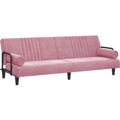 DESIGN IN Canapé Sofa-lit Avec Accoudoirs Rose Velours - Publicité DESIGN IN Canapé Sofa-lit Avec Accoudoirs Rose Velours - Publicité