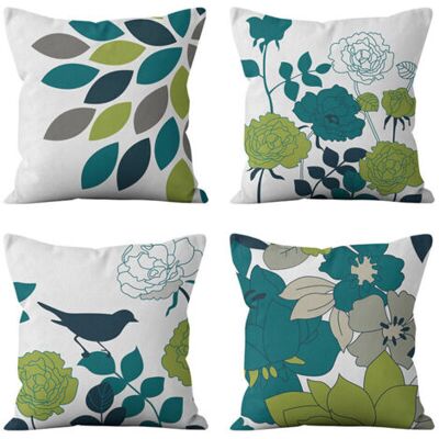 Bunthaus Lot De 4 Housses De Coussin Bohème, Motif Floral Vert Et Gris, 45x45 Cm, Pour Canapé, Chambre, Extérieur, Avec Fermeture Éclair Cachée. Publicité Bunthaus Lot De 4 Housses De Coussin Bohème, Motif Floral Vert Et Gris, 45x45 Cm, Pour Canapé, Chambre, Extérieur, Avec Fermeture Éclair Cachée. Publicité