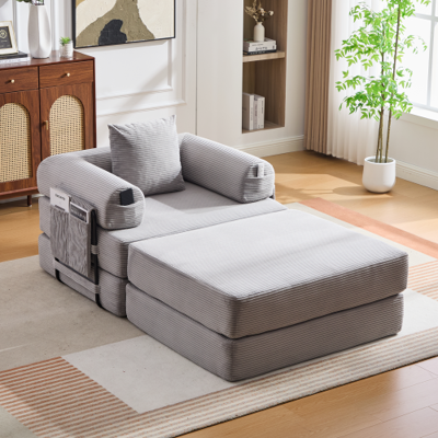 XISRENS Fauteuil De Compression En Velours Côtelé Avec Repose-pieds, Structure Métallique Robuste – Design Ergonomique Et Rembourrage Épais Pour Un Confort Durable. Poche Latérale Et Coussin Inclus, Modulable - Publicité XISRENS Fauteuil De Compression En Velours Côtelé Avec Repose-pieds, Structure Métallique Robuste – Design Ergonomique Et Rembourrage Épais Pour Un Confort Durable. Poche Latérale Et Coussin Inclus, Modulable - Publicité