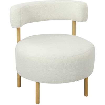 OEM Fauteuil Inclinable En Polaire Sherpa, Pieds En Métal Imitation Bois, Revêtement Capitonné, 67 X 67 X 71 Cm, Blanc Crème - Publicité OEM Fauteuil Inclinable En Polaire Sherpa, Pieds En Métal Imitation Bois, Revêtement Capitonné, 67 X 67 X 71 Cm, Blanc Crème - Publicité