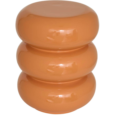 Table Café "stoneto" Diam 35 Cm Glossy Atmosphera - Orange - - Publicité Table Café "stoneto" Diam 35 Cm Glossy Atmosphera - Orange - - Publicité