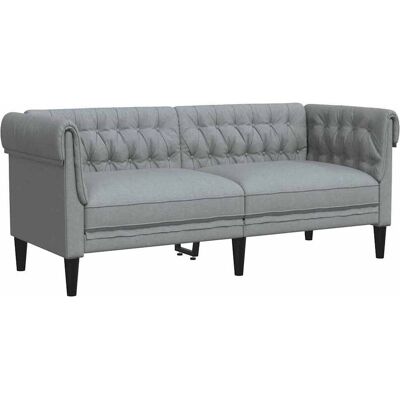 DESIGN IN Canapé Sofa Chesterfield 2 Places Gris Clair Tissu - Publicité DESIGN IN Canapé Sofa Chesterfield 2 Places Gris Clair Tissu - Publicité