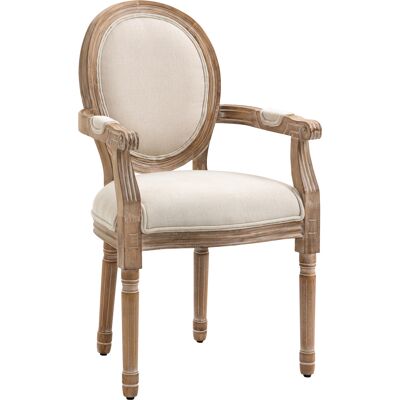 MIDUODUO Chaise Salon Rembourrée Style Classique Housse Tissu, 56x56x96 Cm, Blanc Crème - Publicité MIDUODUO Chaise Salon Rembourrée Style Classique Housse Tissu, 56x56x96 Cm, Blanc Crème - Publicité