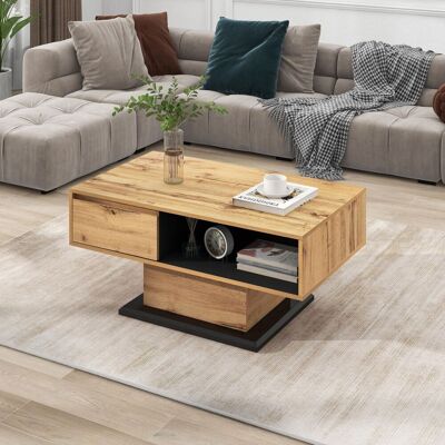 OEM Couchtisch Aus Holzmaserung, Mit Eine Grifflose Schublade, Ein Staufach Und Heckstaufach,doppelseitiger Stauraum. Büro, Wohnzimmer-sofatisch, Großer Stauraum. Publicité OEM Couchtisch Aus Holzmaserung, Mit Eine Grifflose Schublade, Ein Staufach Und Heckstaufach,doppelseitiger Stauraum. Büro, Wohnzimmer-sofatisch, Großer Stauraum. Publicité