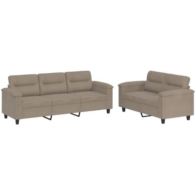 Maison Exclusive - Ensemble De Canapés 2 Pcs Avec Coussins Taupe Tissu Microfibre - Publicité Maison Exclusive - Ensemble De Canapés 2 Pcs Avec Coussins Taupe Tissu Microfibre - Publicité