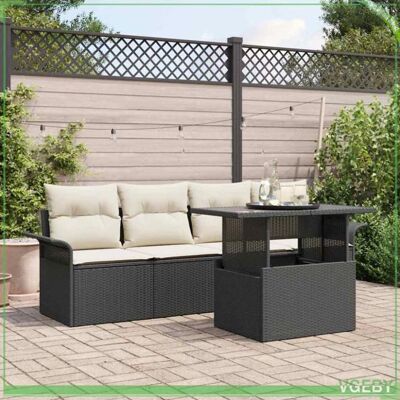 OEM Ensemble De Canapé De Jardin - Fafeicy - Modulaire - Noir - Polyrotin Tissé Main - 5 Pièces, Coussins Polyester - Publicité OEM Ensemble De Canapé De Jardin - Fafeicy - Modulaire - Noir - Polyrotin Tissé Main - 5 Pièces, Coussins Polyester - Publicité