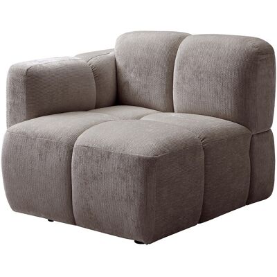 VENTE-UNIQUE Fauteuil D'Angle Gauche En Tissu Texturé Taupe Carlivi - Publicité VENTE-UNIQUE Fauteuil D'Angle Gauche En Tissu Texturé Taupe Carlivi - Publicité