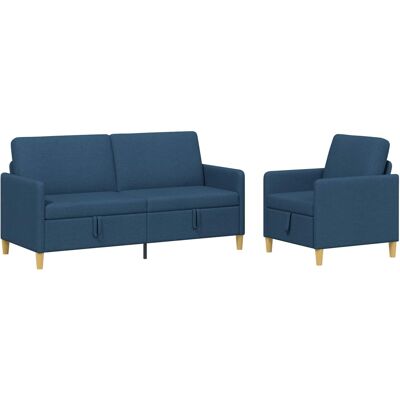 Canapé Avec Rangement 2 Pcs Bleu Polyester Vidaxl - Publicité Canapé Avec Rangement 2 Pcs Bleu Polyester Vidaxl - Publicité