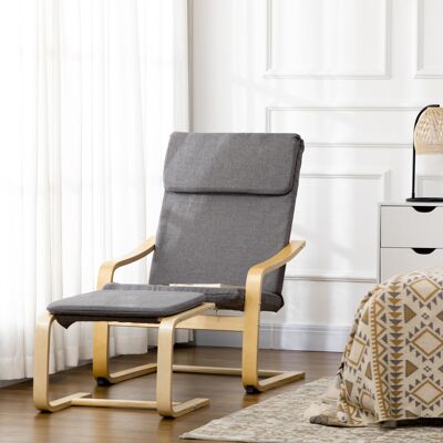 ALLAUVE Fauteuil Inclinable Gris Lin Avec Repose-pieds, Accoudoirs, Pour Salon & Détente - Publicité ALLAUVE Fauteuil Inclinable Gris Lin Avec Repose-pieds, Accoudoirs, Pour Salon & Détente - Publicité