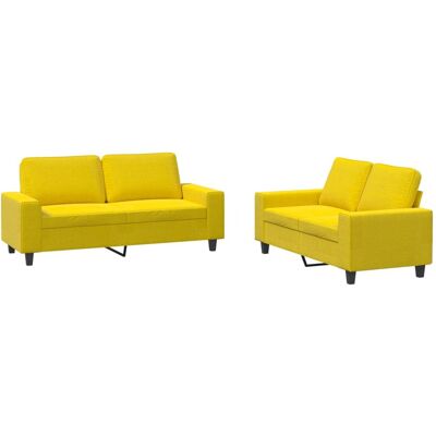 Maison Exclusive - Ensemble De Canapés 2 Pcs Jaune Clair Tissu - Publicité Maison Exclusive - Ensemble De Canapés 2 Pcs Jaune Clair Tissu - Publicité