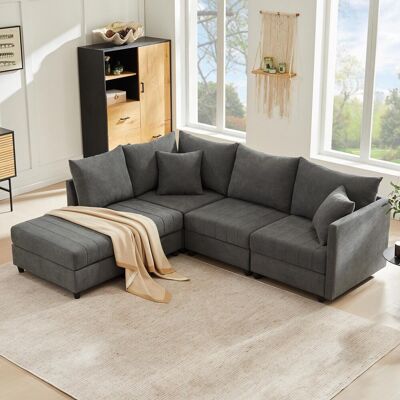 OEM Les Canapés D'Angle Modernes, Les Canapés Modulables, Les Canapés Cinq Places Avec Poufs Convertibles, Les Canapés En L Et Les Canapés En U Conviennent Aux Salons, - Publicité OEM Les Canapés D'Angle Modernes, Les Canapés Modulables, Les Canapés Cinq Places Avec Poufs Convertibles, Les Canapés En L Et Les Canapés En U Conviennent Aux Salons, - Publicité