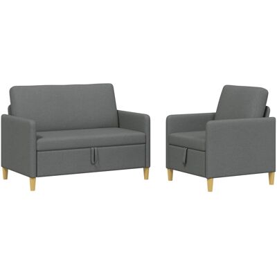 Canapé Avec Rangement 2 Pcs Gris Foncé Polyester Vidaxl - Publicité Canapé Avec Rangement 2 Pcs Gris Foncé Polyester Vidaxl - Publicité