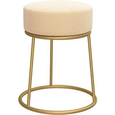 DESIGN IN Tabouret Rond Abricot Velours - Publicité DESIGN IN Tabouret Rond Abricot Velours - Publicité