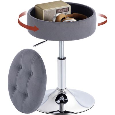 Generic Tabouret De Coiffeuse En Velours, Tabouret De Maquillage Pivotant Avec Rangement, Hauteur Réglable De 49-65 Cm, Gris - Publicité Generic Tabouret De Coiffeuse En Velours, Tabouret De Maquillage Pivotant Avec Rangement, Hauteur Réglable De 49-65 Cm, Gris - Publicité