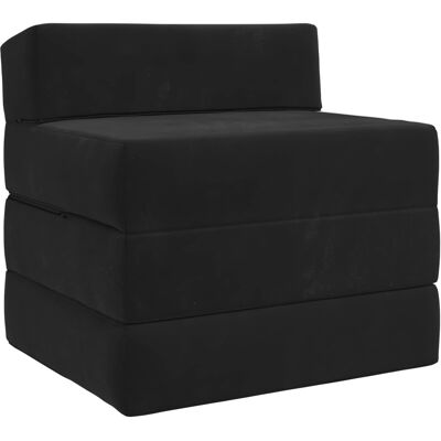 Canapé-lit Pliable Noir 200 X 70 X 15 Cm Velours Vidaxl - Publicité Canapé-lit Pliable Noir 200 X 70 X 15 Cm Velours Vidaxl - Publicité