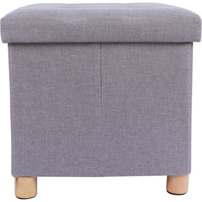 ZOTERNEN Tabouret Repose-pieds Carré De Rangement Pliant Avec 4 Pieds En Bois Et Coussin Amovible (gris Clair). Publicité ZOTERNEN Tabouret Repose-pieds Carré De Rangement Pliant Avec 4 Pieds En Bois Et Coussin Amovible (gris Clair). Publicité