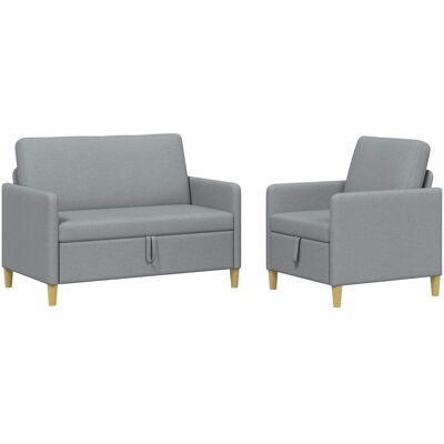 Canapé Avec Rangement 2 Pcs Gris Clair Polyester Vidaxl - Publicité Canapé Avec Rangement 2 Pcs Gris Clair Polyester Vidaxl - Publicité