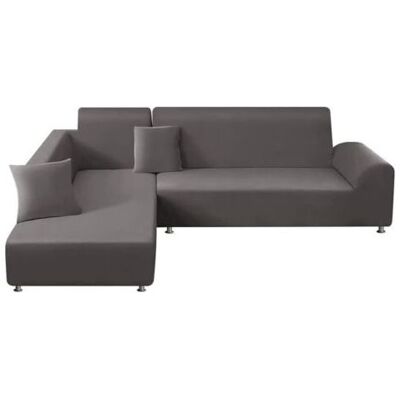 ABYSSE Housse De Canapé D'Angle Extensible Avec Accoudoirs En L, Housse De Canapé D'Angle En L Avec 1 Taie D'Oreiller, Taille Unique : 90-140 Cm - Publicité ABYSSE Housse De Canapé D'Angle Extensible Avec Accoudoirs En L, Housse De Canapé D'Angle En L Avec 1 Taie D'Oreiller, Taille Unique : 90-140 Cm - Publicité