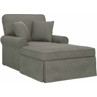 DESIGN IN Chaise Lounge Avec Jupe Avec Coussin 3 Pcs Gris Clair - Publicité DESIGN IN Chaise Lounge Avec Jupe Avec Coussin 3 Pcs Gris Clair - Publicité
